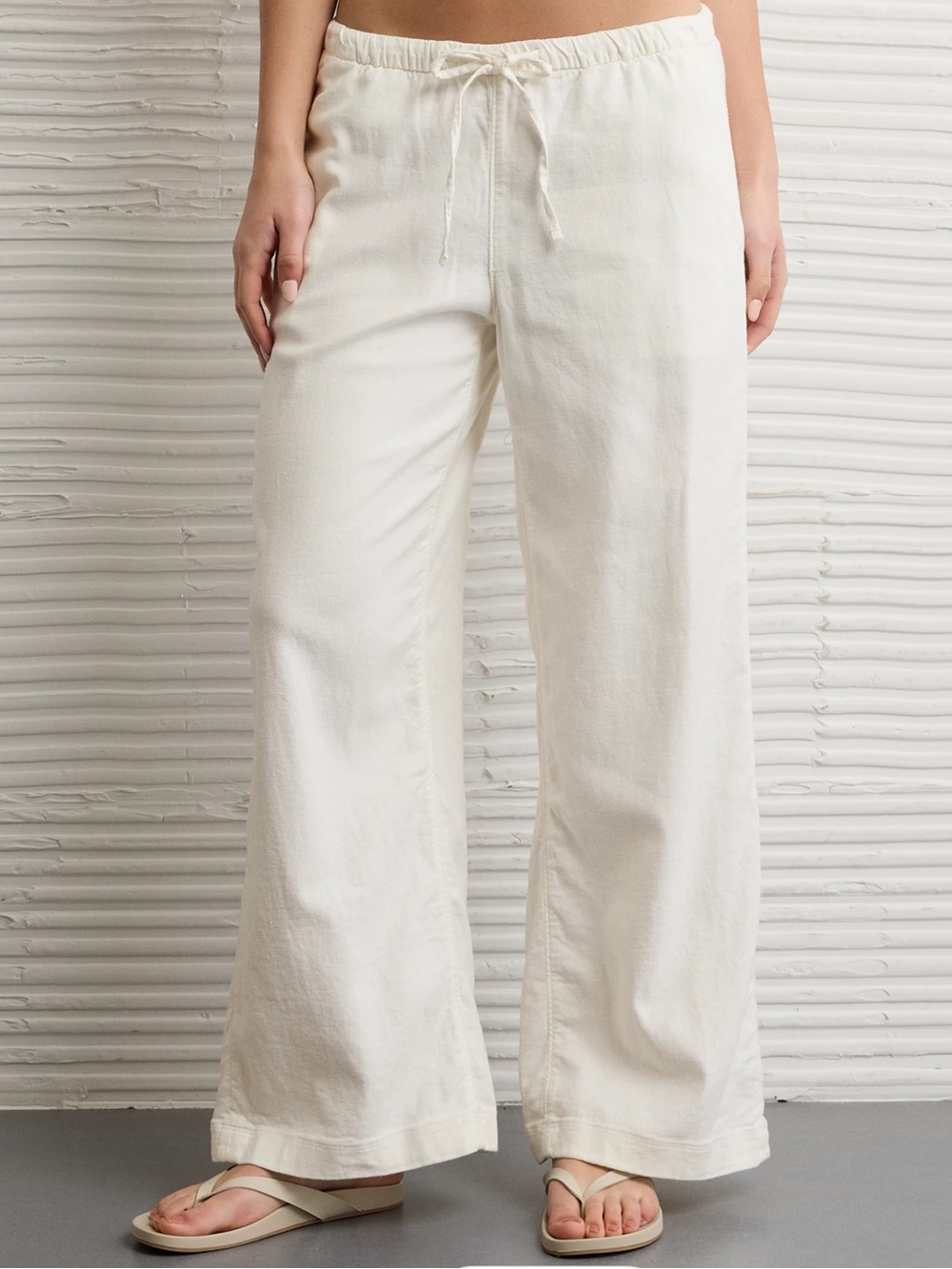 AE Low-Rise Linen-Blend Pull-On Pant